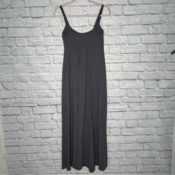 Susana Monaco Gray Spaghetti Strap Pocket Jersey Knit Midi Dress - Picture 7 of 13